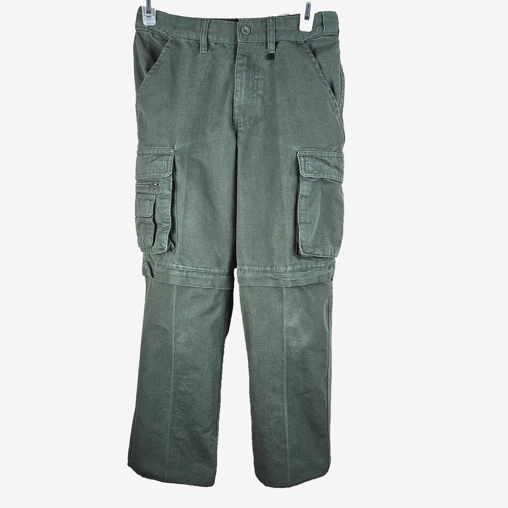 Boy Scouts of America Cargo Pants Boys Size 8 Green Convertible Pocket zip off